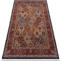 Rugsx Tapis KESHAN franges, Ornement, cadre oriental 7576/53511 terre cuite 160x230 cm