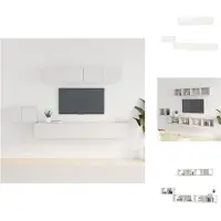 vidaXL Ensemble de 5 meubles TV Blanc Matériau dérivé du bois - Meubles TV