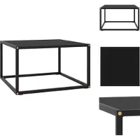 vidaXL Table basse noire avec verre noir 60x60x35 cm - Tables basses