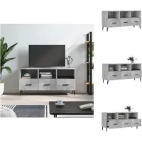 vidaXL Armoire TV gris béton 102x36x50 cm Bois composite - Meuble TV
