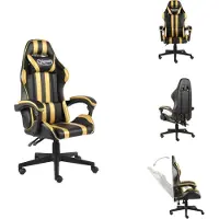 vidaXL Chaise de jeu Noir et Or Similicuir - Chaises de bureau