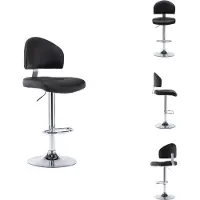 vidaXL Tabouret de bar noir similicuir - Tabouret de bar
