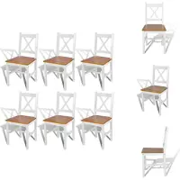 vidaXL Chaises de salle à manger 6 pcs. Blanc Pin - Chaises de salle à manger
