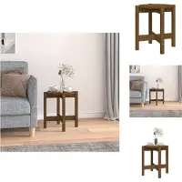 vidaXL Table basse brun miel Ø 42,5x45 cm Pin massif - Tables basses