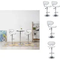 vidaXL Tabouret de bar 2 pcs. Blanc Similicuir - Tabouret de bar