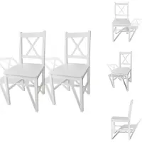 vidaXL Chaises de salle à manger 2 pcs. Blanc Pin - Chaises de salle à manger
