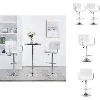 vidaXL Tabouret de bar 2 pcs. Blanc Similicuir - Tabouret de bar