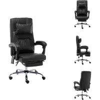 vidaXL Chaise de bureau de massage noir similicuir - Chaises de bureau