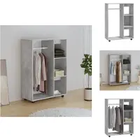 vidaXL Armoire gris béton 80x40x110 cm Bois composite - Penderies