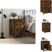 vidaXL Table de chevet chêne fumé 40x42x60 cm bois d'ingénierie