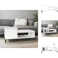 vidaXL Table basse blanc brillant 100x50x45 cm bois composite