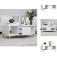 vidaXL Table basse blanche 90x50x36,5 cm Bois composite