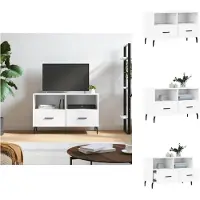 vidaXL Armoire TV Blanc 80x36x50 cm Bois composite - Meuble TV