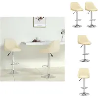 vidaXL Tabouret de bar 2 pcs. Simili cuir crème - Tabouret de bar