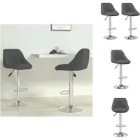 vidaXL Tabouret de bar 2 pcs velours gris foncé - Tabouret de bar