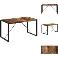 vidaXL Table de salle à manger 140x70x75 cm Vieux bois massif - Tables de salle à manger