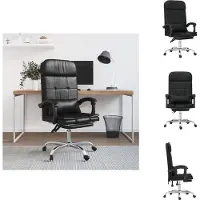 vidaXL Chaise de bureau avec fonction massage Noir similicuir - Chaises de bureau