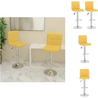 vidaXL Tabouret de bar 2 pcs jaune moutarde Tissu - Tabouret de bar