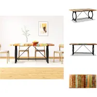 vidaXL Table de salle à manger en vieux bois massif 180 cm - Tables de salle à manger