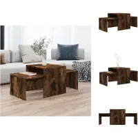 vidaXL Ensemble de table basse chêne fumé 100x48x40 cm Bois composite - Tables basses