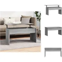 vidaXL Table basse Gris Sonoma 102 x 50,5 x 52,5 cm Panneau de particules - Tables basses