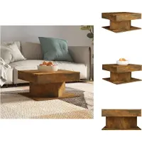 vidaXL Table basse chêne fumé 57x57x30 cm Bois composite - Tables basses