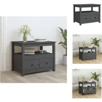 vidaXL Table basse Gris 71x49x55 cm Pin massif - Tables basses