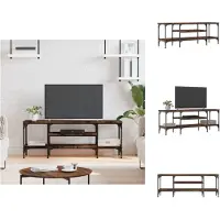 vidaXL Armoire TV chêne fumé 121x35x45 cm Bois composite & fer - Meuble TV