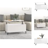 vidaXL Table basse blanc brillant 90x44,5x45 cm Bois composite
