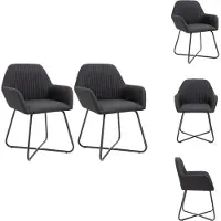 vidaXL Chaise de salle à manger 2 pcs. tissu noir - Chaise de salle à manger