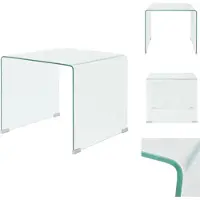 vidaXL Table basse en verre trempé 49,5 x 50 x 45 cm Transparent - Tables basses