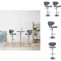 vidaXL Tabouret de bar 2 pcs. Simili cuir gris - Tabouret de bar