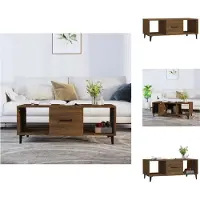 vidaXL Table basse marron aspect chêne 102x50x40 cm Bois composite - Tables basses