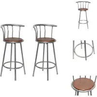 vidaXL Tabouret de bar 2 pcs acier brun - Tabouret de bar