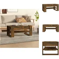 vidaXL Table basse chêne fumé 102x55x45 cm Bois composite - Tables basses