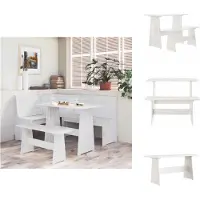 vidaXL Table de salle à manger avec banc Blanc Pin massif - Tables de salle à manger