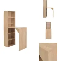 vidaXL Table de bar avec armoire aspect chêne 115x59x200 cm - Tables de salle à manger