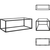 vidaXL Table basse noire avec verre trempé 100x50x35 cm - Tables basses