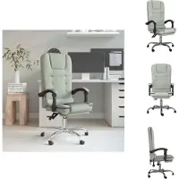 vidaXL Chaise de bureau avec fonction massage gris clair velours - Chaises de bureau