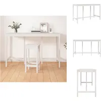 vidaXL Table de bar blanc 180x80x110 cm pin massif - Tables de salle à manger