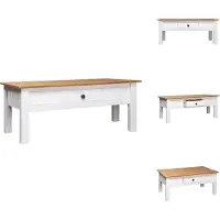 vidaXL Table basse blanche 100x60x45 cm Pin massif de Panama - Tables basses
