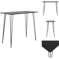 vidaXL Table de bar noire 120x60x105 cm - Tables de salle à manger