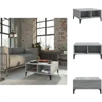 vidaXL Table basse Gris Sonoma 60x60x30 cm Bois composite - Tables basses
