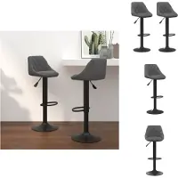vidaXL Tabouret de bar 2 pcs velours gris foncé - Tabouret de bar