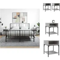 vidaXL Tables de chevet 2 pcs sonoma gris 40x41x50 cm bois ingénierie