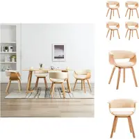 vidaXL Chaises de salle à manger 4 pcs. Crème Bois courbé et similicuir - Chaises de salle à manger