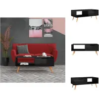 vidaXL Table basse noir brillant 100x49,5x43 cm Bois composite - Tables basses