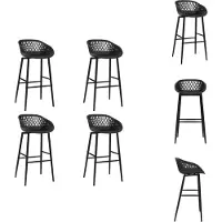 vidaXL Tabouret de bar 4 pcs. noir - Tabouret de bar