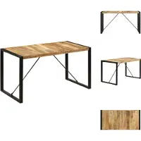 vidaXL Table de salle à manger 140 x 70 x 75 cm en bois massif de manguier - Tables de salle à manger