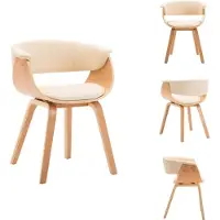 vidaXL Chaise de salle à manger Crème Bois courbé et similicuir - Chaise de salle à manger